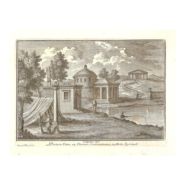 Antique Engraving of a Neoclassical Scene For Sale