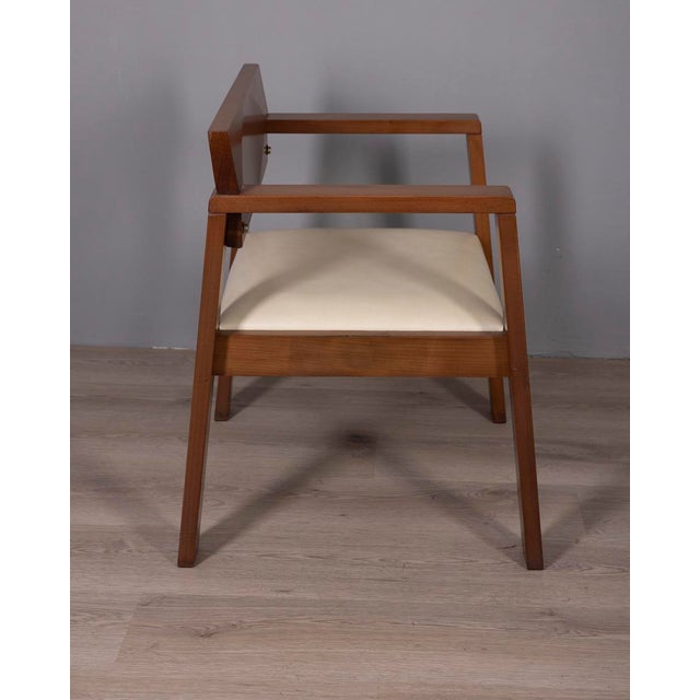 1980s Vintage Italian Armchair in Wood and Leather, 1980s For Sale - Image 5 of 14