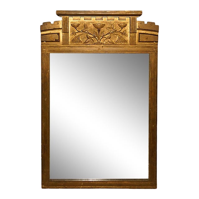 Circa 1880 Eastlake Style Carved Wood Frame Mirror With Original