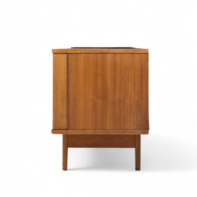 Mid 20th Century Young Manufacturing Mid Century Walnut Curved Credenza and Hutch For Sale - Image 5 of 12