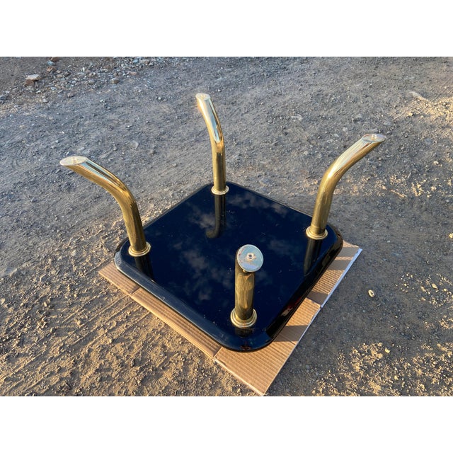 Vintage Postmodern Karl Springer Style Brass Tusks Coffee Cocktail Table MCM For Sale - Image 9 of 18
