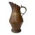 Antique Hand-Hammered Copper Pitcher, Turkish/Middle Eastern, Ruffled Rim & Cast Brass Handle For Sale
