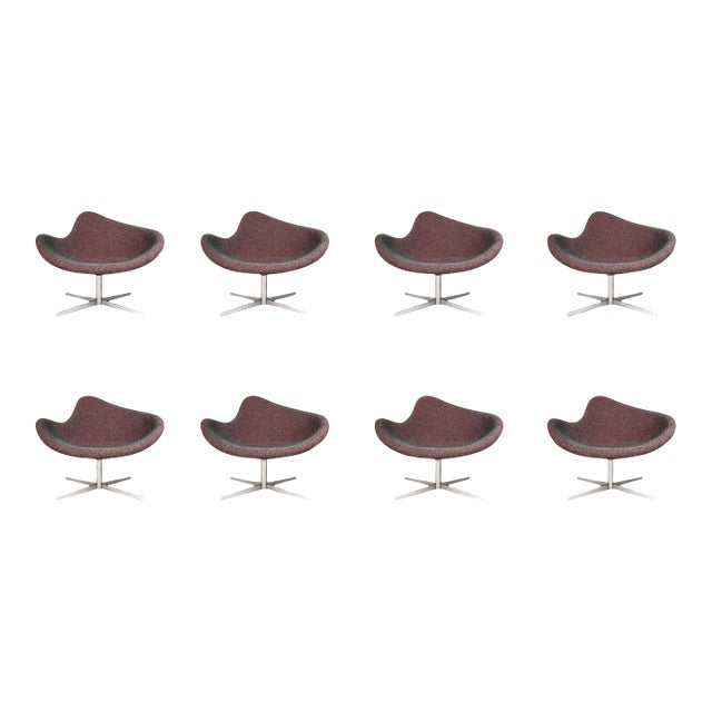 Set of 8 Postmodern Swivel-Base "K2" Magenta Chairs by Busk & Hertzog, Circa 2000's For Sale