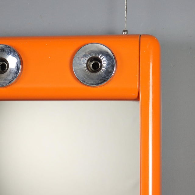 Vintage Aluminium and Plastic Mirror with 4 Lights, Italy, 1970s For Sale - Image 5 of 12