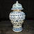 Pair of Chinese Blue and White Interlocking Lotus General’s Ginger Jars, Chinoiserie Lidded Urns For Sale - Image 4 of 10