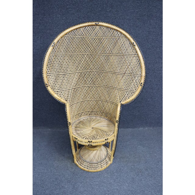 Mid Century Wicker Peacock Chair For Sale In Philadelphia - Image 6 of 8