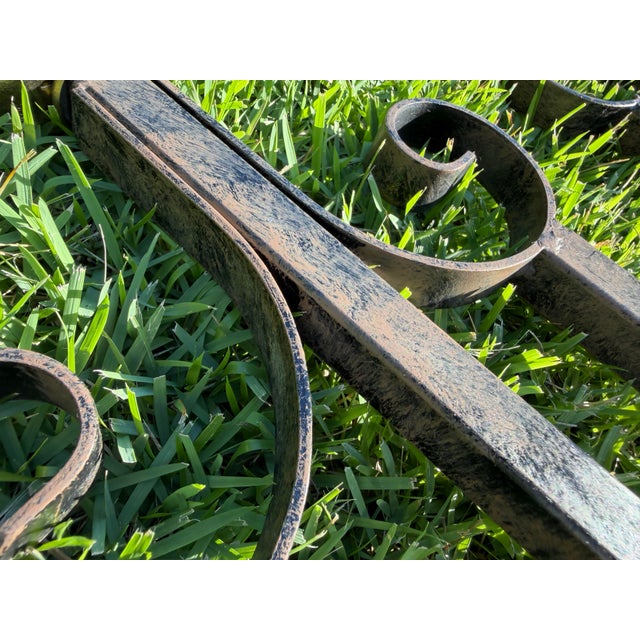 Vintage Neoclassical Metal Scroll Table Lamps, Pair For Sale In Naples, FL - Image 6 of 11