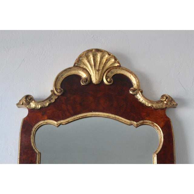 Mid 20th Century Vintage Italian La Barge Burl-Wood Gilded Wall Mirror For Sale - Image 5 of 18