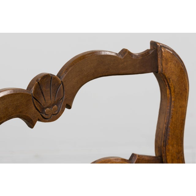 Brown 19th Century French Provincial Ladder Back Maple Dining Chairs W/ Rust Seats - Set of 8 For Sale - Image 8 of 18