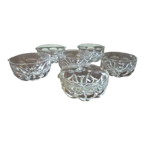 Georgian Regency Facet Cut Glass Wine Rinser Bowls Circa 1820 Set of Six