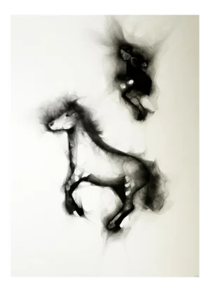 Flying Alinga Double Jump, Smoke on Paper, 2013