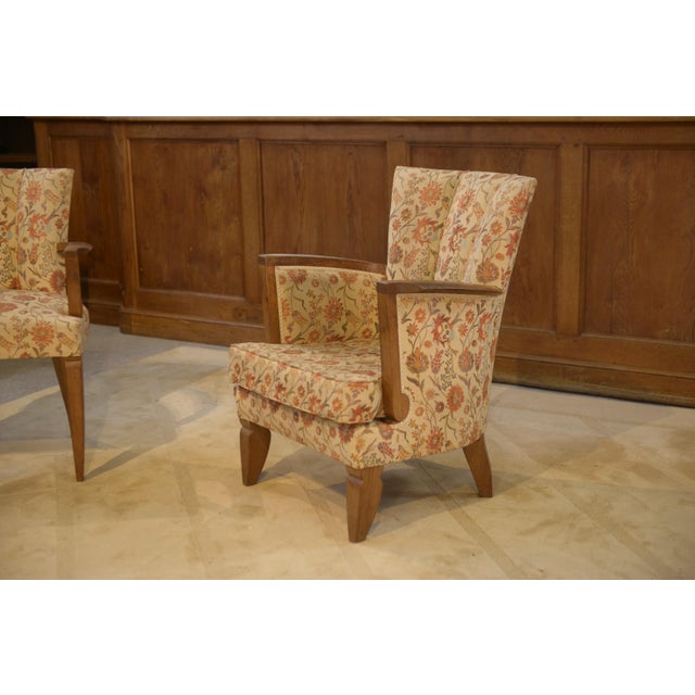 Wood Bridge Armchairs by Jules Leleu, 1930s, Set of 3 For Sale - Image 7 of 17