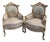 1940 French Louis XVI Pastel Beech Bergère Chairs - Pair For Sale