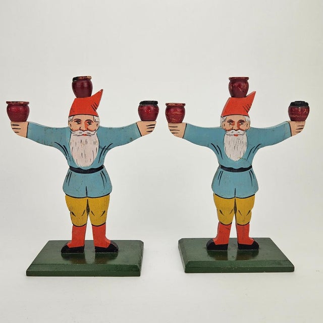 Wood Antique Christmas Gnomes, 1900, Set of 2 For Sale - Image 7 of 7