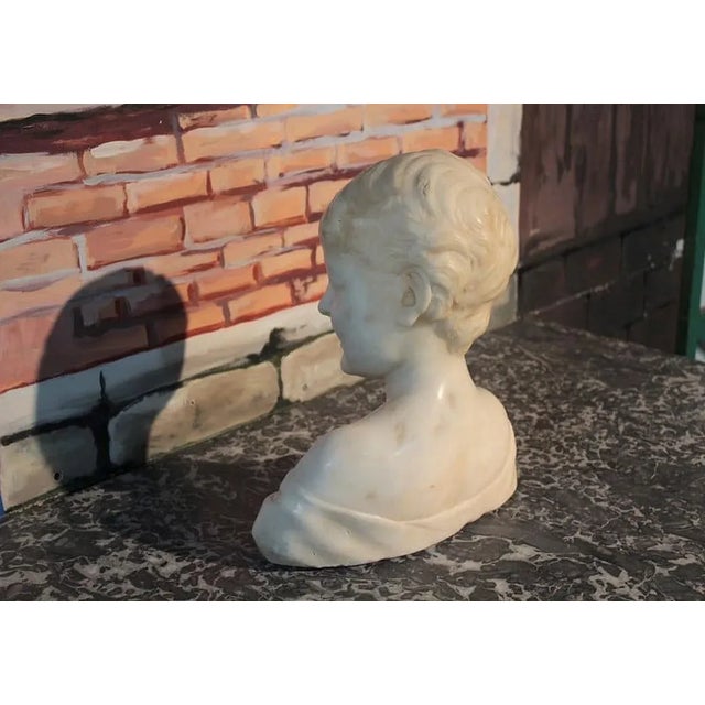 Stone Child's Bust, 20th Century, Marble For Sale - Image 7 of 9