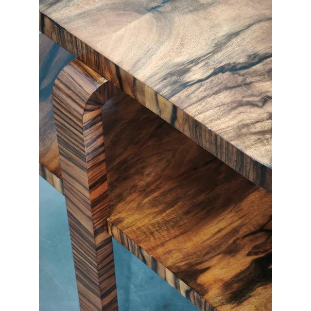 Art Deco Walnut 2-Tier Coffee Table, Former Czechoslovakia, 1930s For Sale - Image 6 of 13