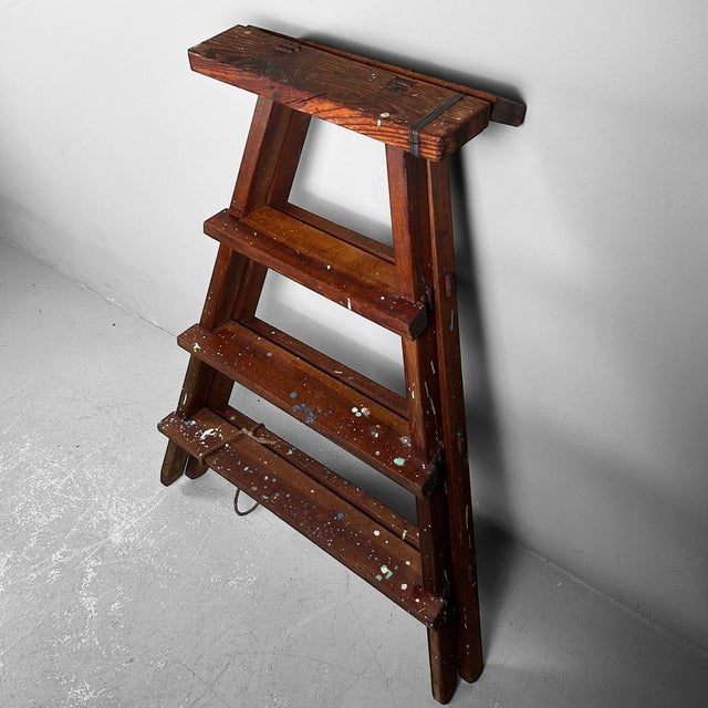 Japanese Minimalist Decorative Wooden Step Ladder, 1950s For Sale - Image 17 of 18