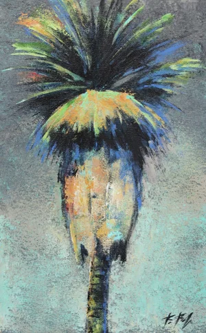 Dazzle Green - Contemporary Botanical Mixed-Media Painting by Kathleen Keifer
