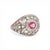 Art Deco Antique Art Deco Platinum Ring - Pink Tourmaline & Diamonds - Circa 1920, Size 5 For Sale - Image 3 of 6