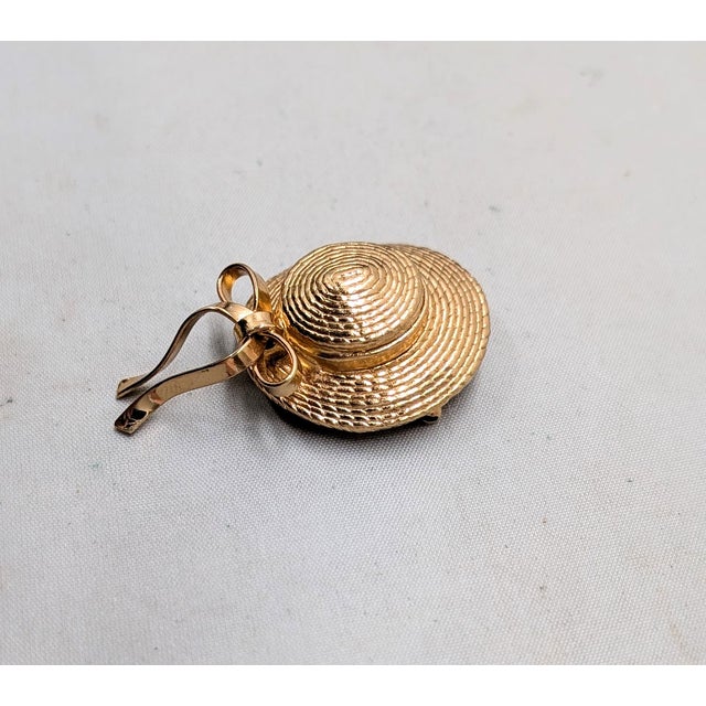 Napier Vintage Signed Napier Goldtone "Daughter" Bonnet Brooch For Sale - Image 4 of 7