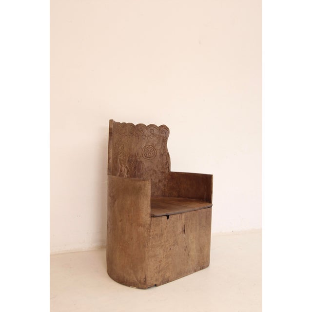 Scandinavian Folk Art Tree Stump Kubbstol Armchair For Sale - Image 9 of 18