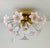 Murano Style Flush Mount Light Pink Flower Ceiling Light Glass Chandelier For Sale - Image 4 of 14