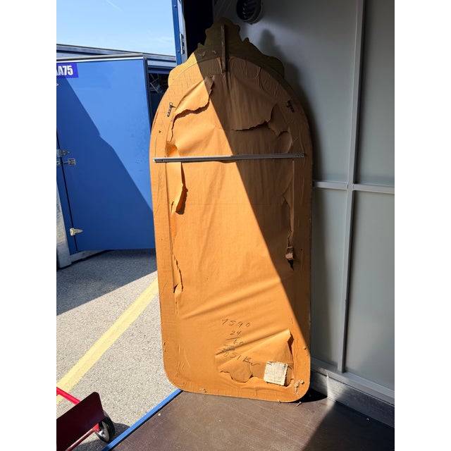 Arched Wall Mirror Ornate Carved Frame With a Gold Gilt Finish 19th-Century French Baroque Style Mirror For Sale - Image 10 of 12