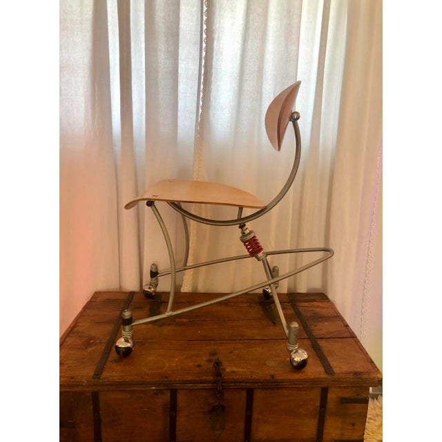 1990s Modern Space Age Joey Manic Rolling Desk or Dining Chair For Sale - Image 4 of 13