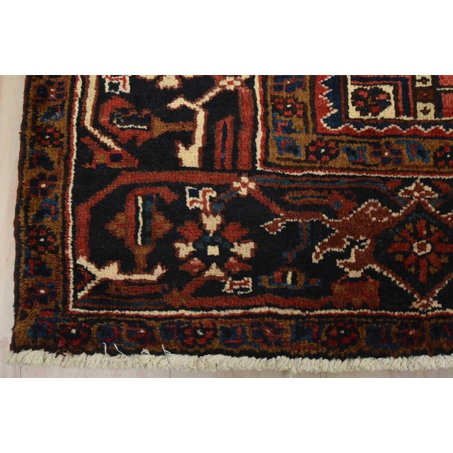 Heriz Rug 9’9” X 13’2” Red Wool Vintage Traditional Hand-Knotted Carpet For Sale - Image 12 of 15