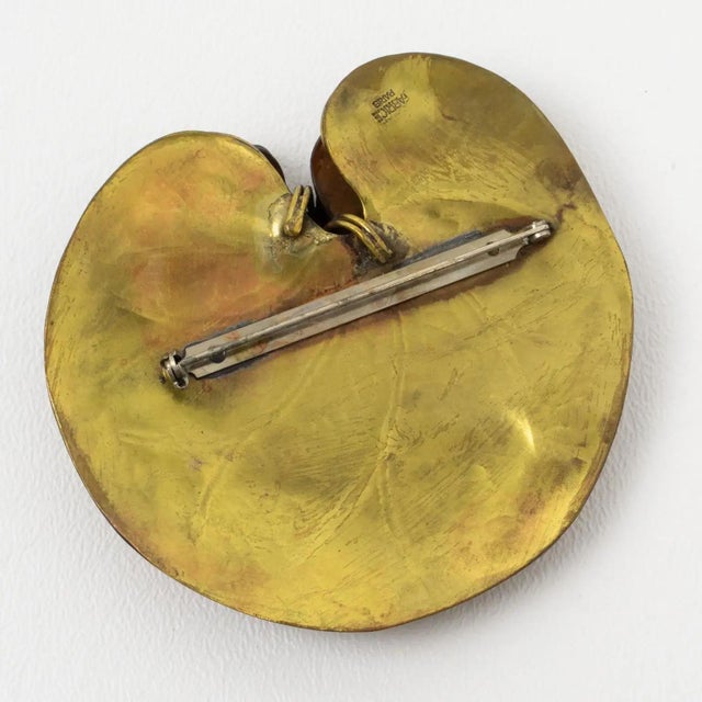 Fabrice Paris Bi-Color Metal Floral Brooch For Sale In Atlanta - Image 6 of 10