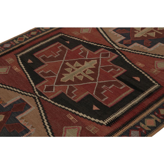 Rug & Kilim 1950s Vintage Tribal Afghan Kilim Rug in Red With Medallions For Sale - Image 4 of 7