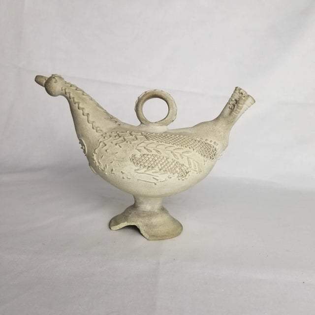 Early 20th Century Bird-Form Unglazed Pottery Pitcher For Sale In Chicago - Image 6 of 11
