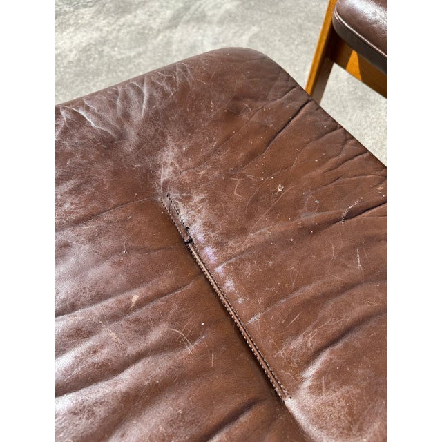 Authentic Göte Möbler Swedish Leather Lounge Chair & Ottoman | Mid Century Modern Teak Armchair | 1970s Scandinavian Design For Sale - Image 9 of 12