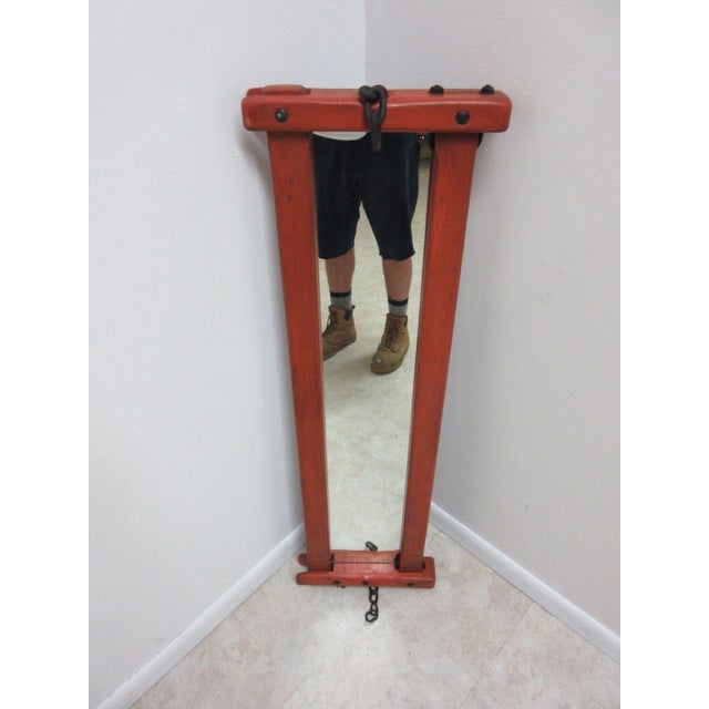 1940s 1940s Primitive Cow Stanchion Wall Mirror Western Cowboy Wild West For Sale - Image 5 of 11