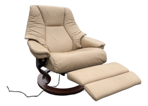 Beige Leather Ekornes Stressless Recliner