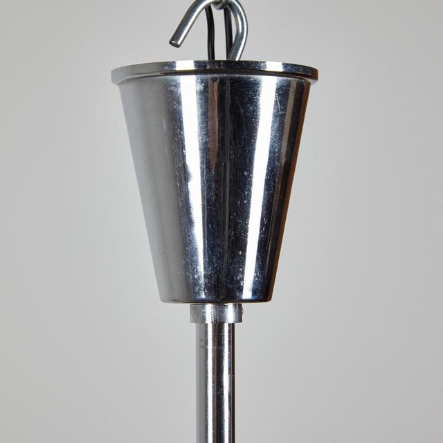 Glass and Chrome Chandelier For Sale - Image 9 of 18