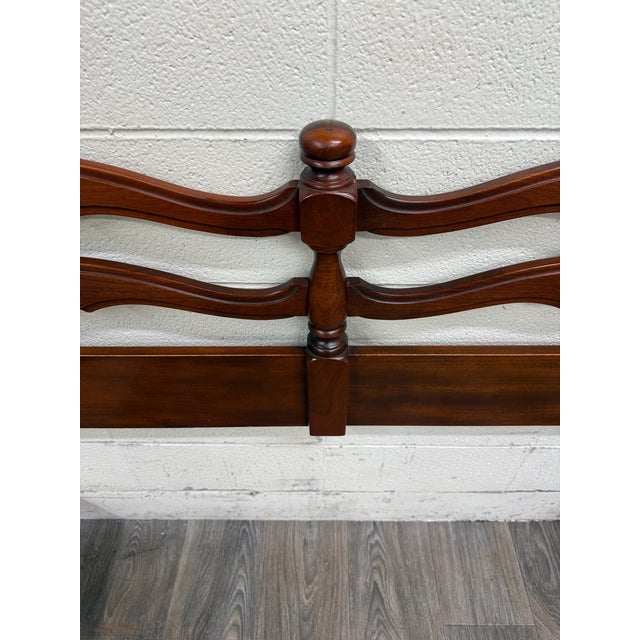 Brown Vintage Full Size French Provincial French Country Style Bed For Sale - Image 8 of 16