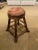 Mid 20th Century Vintage Mid Century Stool with Wood Base and Leather Swivel Seat For Sale - Image 5 of 8