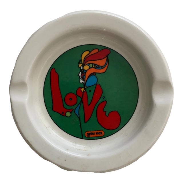 レア皿With Love - Various Artists Peter Max 1960s Love Ashtray for Iroquois China | Chairish