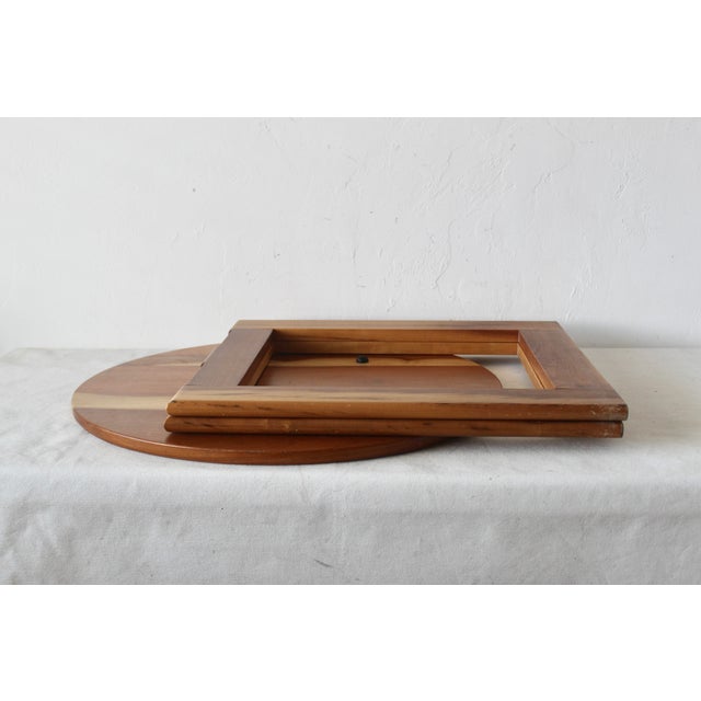Wood 1980s Adrian Reed for Princes Design Works Style Round Wood Foldable Side Table For Sale - Image 7 of 9