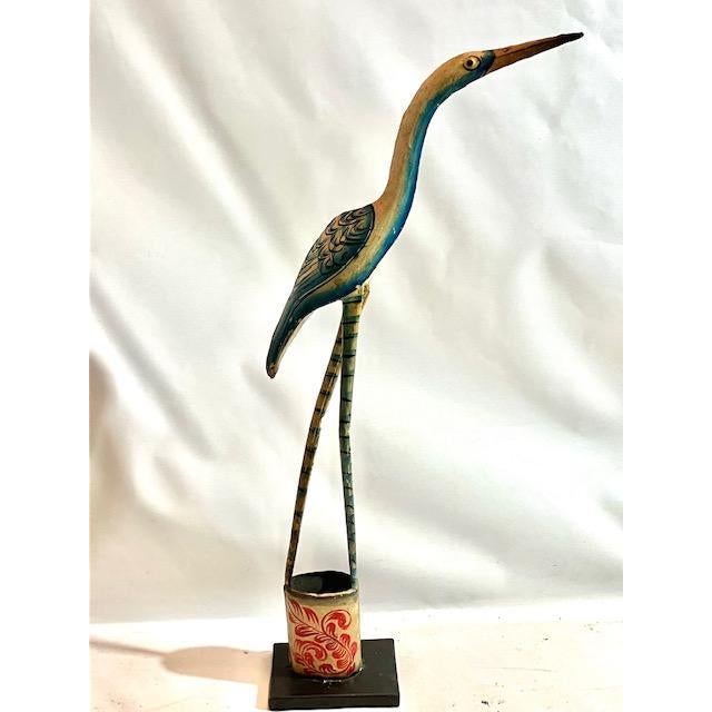 Contemporary Great Egret Shades of Blue For Sale - Image 3 of 8