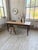 Antique 1950s solid walnut farmhouse table, entirely pegged. we love its exquisitely tapered legs, giving it an elegant,...
