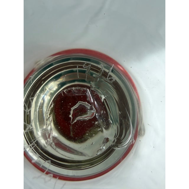 Signed 1976 Murano Ruby Candleholder by Robert Levin For Sale - Image 10 of 10