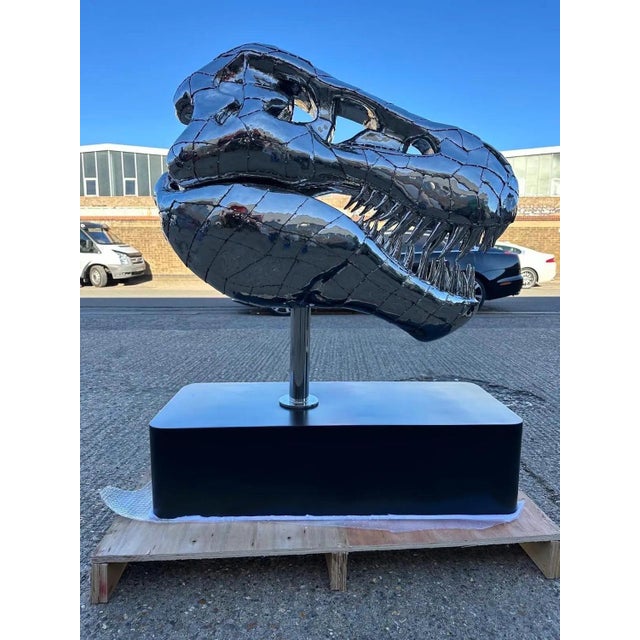 Tyrannosaurus Rex Sculpture in Stainless Steel For Sale - Image 6 of 15