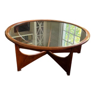 Hickory Chair Modern Round Glass Coffee Table For Sale