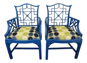 Chinese Chippendale Style Chairs-A Pair