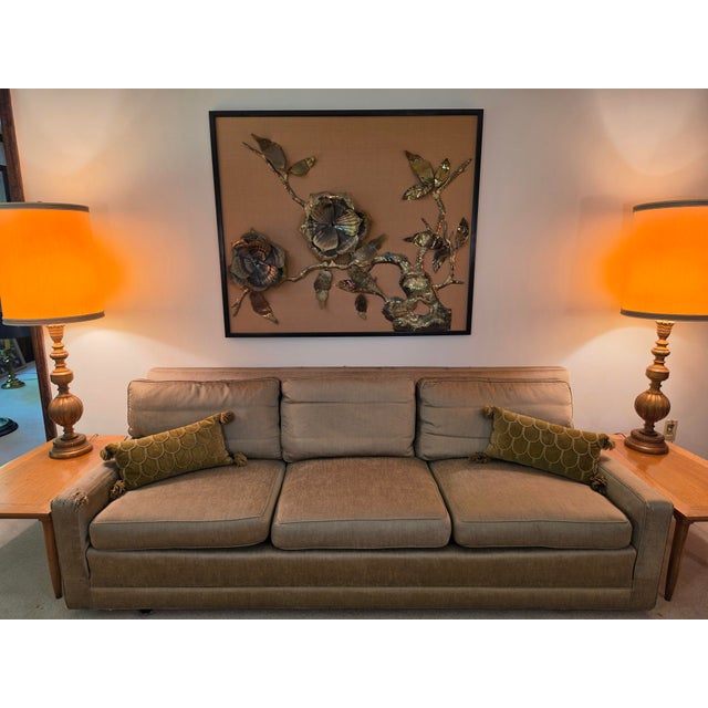 Mid 20th Century Brutalist Floral Brass Wall Sculpture For Sale - Image 16 of 16