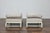 White Pair of 1920s Continental Upholstered Ottomans with Carved S-Scroll Bases For Sale - Image 8 of 11