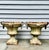 Pair 19th Century White Painted Cast Iron Garden Urns With Ring Handles and Masks For Sale - Image 4 of 17