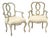 Pair of 19th C. Painted Louis XV Armchairs With Openwork Scroll Backs For Sale
